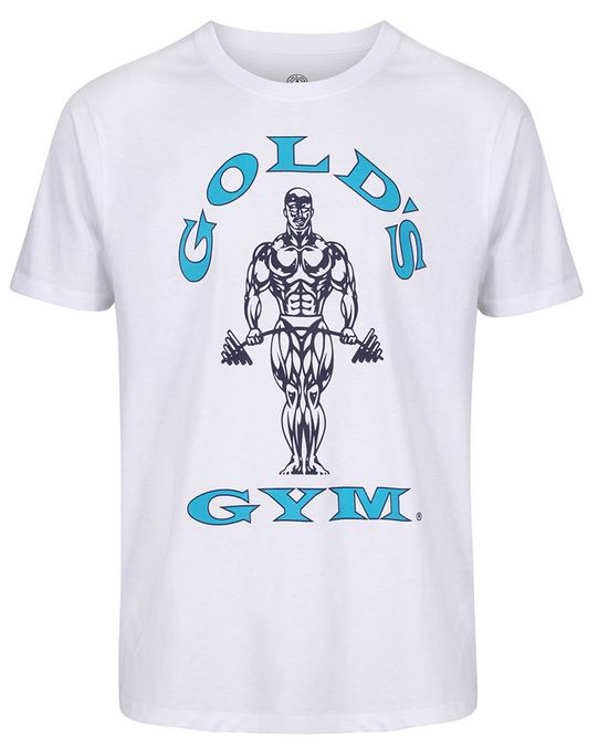 Golds Gym Muscle Joe T-Shirt, White/Blue